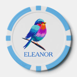 Naam Birdie Forget Me Not Flowers 60th Birthday Poker Chips