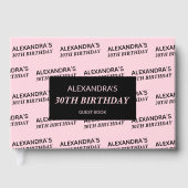 Naam Black Blush Roze Verjaardag Gastenboek (Voorkant)