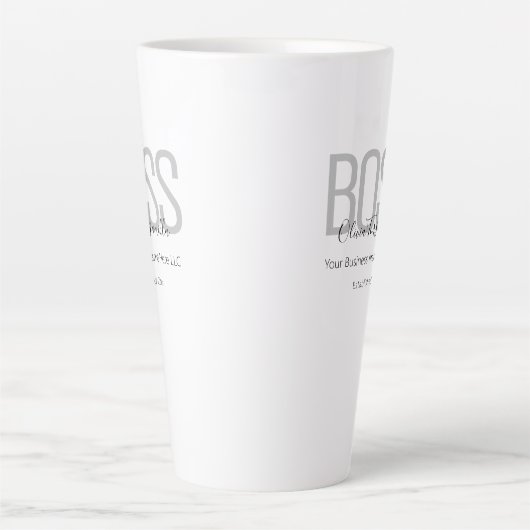 Naam Black Grey Boss Latte Mok (Voorkant)