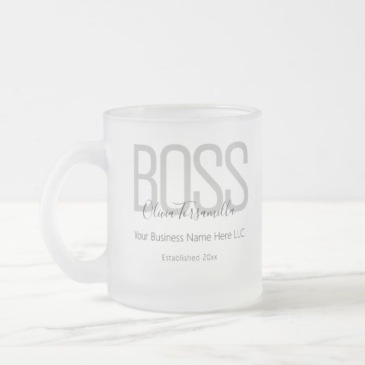 Naam Black Grey Boss Matglas Koffiemok (Links)