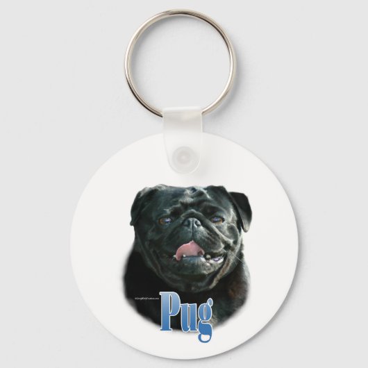 Naam Black Pug Sleutelhanger (Voorkant)