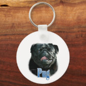 Naam Black Pug Sleutelhanger (Voorkant)