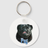 Naam Black Pug Sleutelhanger (Achterkant)