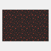 Naam Black Red Hearts Pattern | Personaliseren Inpakpapier Vel (Voorkant)