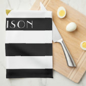 Naam Black White Gold Heart Pattern Print Theedoek (Quarter Fold)