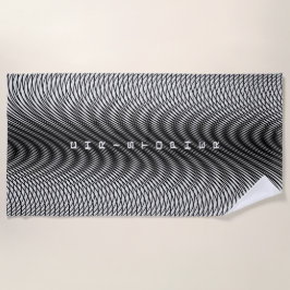  naam Black White Moiré Effect Trippy Strandlaken