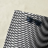  naam Black White Moiré Effect Trippy Strandlaken (In situ)