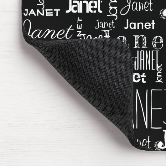 Naam Black White Muismat | Personaliseren (Hoek)