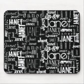 Naam Black White Muismat | Personaliseren (Voorkant)