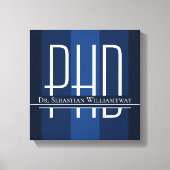 Naam Blauw Afstuderen PhD Canvas Afdruk (Voorkant)