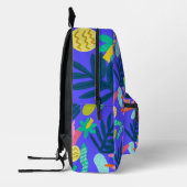 Naam blauw bloementrendy kleurrijke school Naaizak Bedrukte Rugzak (Links)