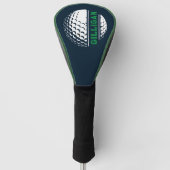 Naam Blauw en Groen Golfers Golfheadcover (Voorkant)