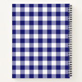 Naam Blauw en Witte Gingham gebarsten Patroonlapto Notitieboek (Achterkant)