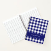 Naam Blauw en Witte Gingham gebarsten Patroonlapto Notitieboek (Binnen)
