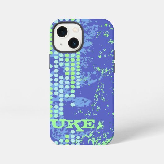 naam blauw groene surf stijl iPhone hoesje (Achterkant)
