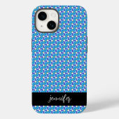 naam Blauw orchideeën patroon Case-Mate iPhone Case (Achterkant)