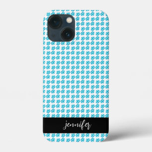 naam Blauw parelpatroon Case-Mate iPhone Case