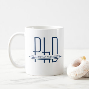 Naam Blauw PhD-Afstuderen Koffiemok