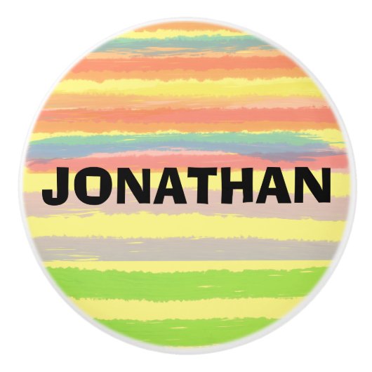 NAAM Blauw Sinaasappel Groene Strepen Keramische K Keramische Knop (Voorkant)