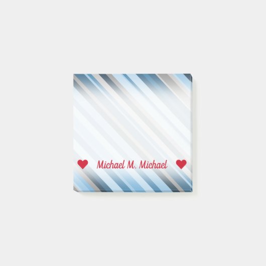  naam; Blauwe en grijze aantekeningen Post-it® Notes (Voorkant)