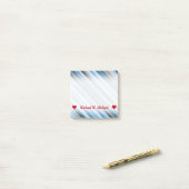  naam; Blauwe en grijze aantekeningen Post-it® Notes (Op bureau)