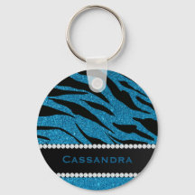 Naam blauwe en zwarte Glitter Tiger Print Diamonds