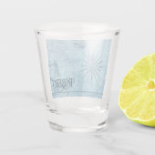 Naam, Blauwe Faux Oude Wereldkaart 1.5oz Shot Glas (Achterkant)