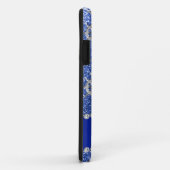 Naam blauwe glitter zilveren ankschepen Case-Mate iPhone case (Achterkant/rechts)