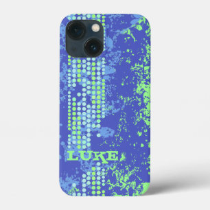 naam blauwe groene surf stijl iPhone 13 mini hoesje