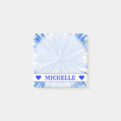 naam - Blauwe lijn Burst Patroonnotities Post-it® Notes (Voorkant)