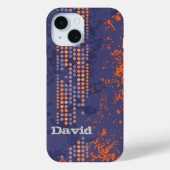 naam blauwe oranje surf stijl Case-Mate iPhone case (Achterkant)