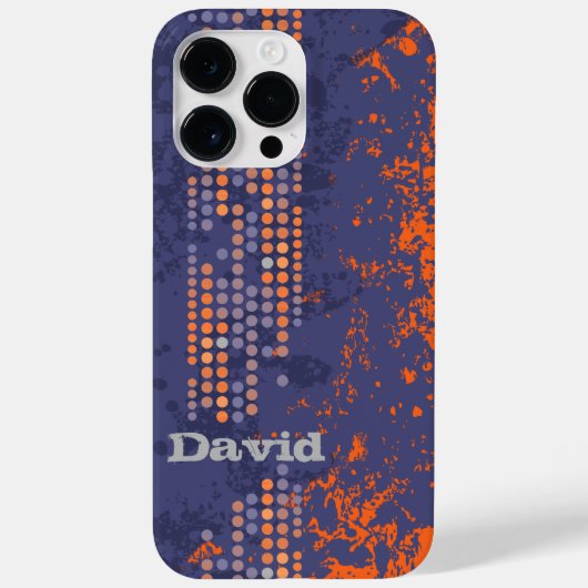 naam blauwe oranje surf stijl Case-Mate iPhone case (Achterkant)