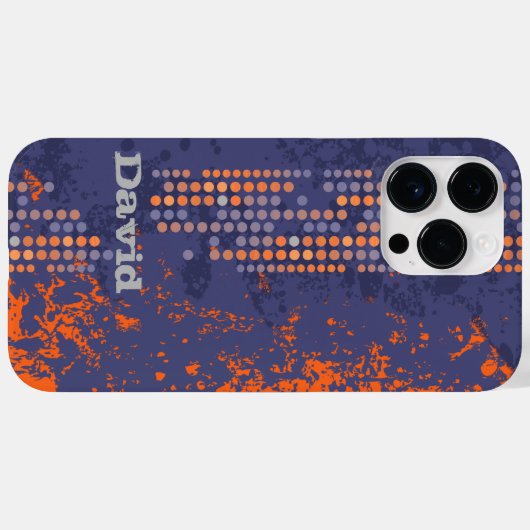 naam blauwe oranje surf stijl Case-Mate iPhone case (Achterkant (horizontaal))