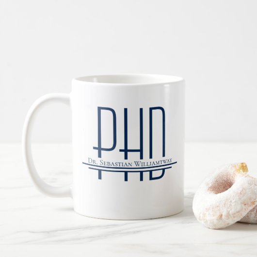 Naam Blauwe PhD Coffee-Mok Koffiemok (Met donut)
