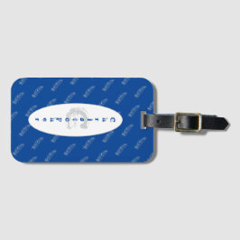 Naam Blauwe Veren Patroon Elegant Eenvoudig Modern Bagagelabel