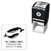 Naam blauwe vinvis Retouradres Zelfinktende Stempel (In situ)