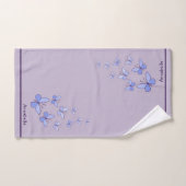 Naam Blauwe Vlinder Doodle Kaleidoscoop Lavendel Bad Handdoek (Handdoek)