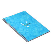 Naam Blauwe Waterverf Monogram Notitieboek (Rechterzijde)
