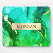 Naam, Blauwgroen gele en groene vloeibare inkt, go Muismat (Voorkant)