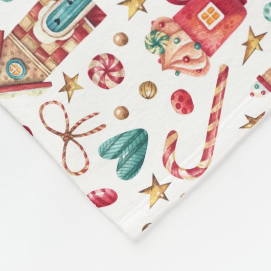 Naam Blauwgroen & Rode Sneeuwman, Snoepjes Fleece  (Hoek)