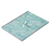 Naam blauwgroen Waterverf monogram Notitieboek (Linkerzijde)