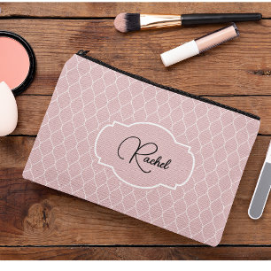 Naam Bleke Roze Stijlvolle Traliewerk Patroon Etui