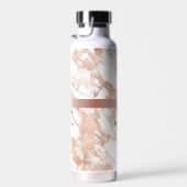 Naam & Blk Monogram, Wit & Roze Goud Marmer Vs 2 Waterfles (Rechts)
