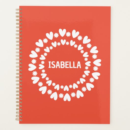 Naam bloemen en harten planner (Voorkant)