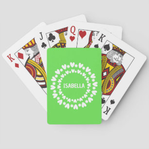 Naam bloemen en harten pokerkaarten