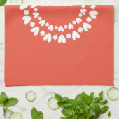 Naam bloemen en harten theedoek (Gevouwen)