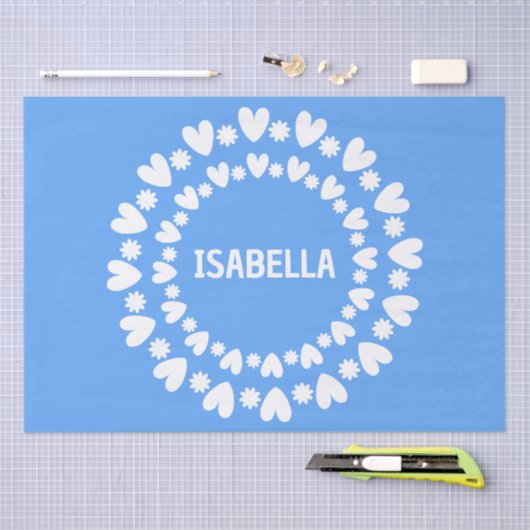 Naam bloemen en harten tissuepapier (Craft)