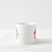 Naam  bloemen Roze Pastel Espresso Mok (Voorkant)