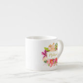 Naam  bloemen Roze Pastel Espresso Mok (Voorkant rechts)