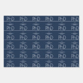 Naam Blue PhD Graduation Party Inpakpapier Vel (Voorkant 3)